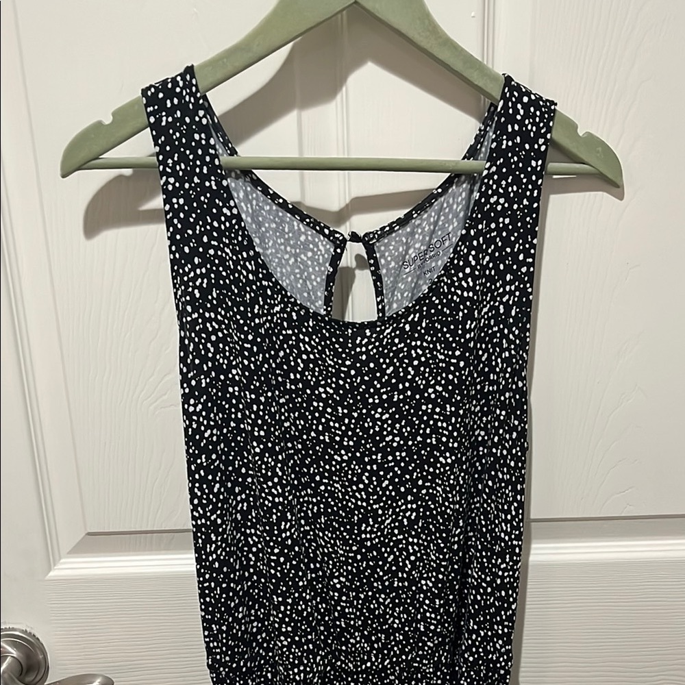 Black and White Polka Dot Sleeveless Jumper